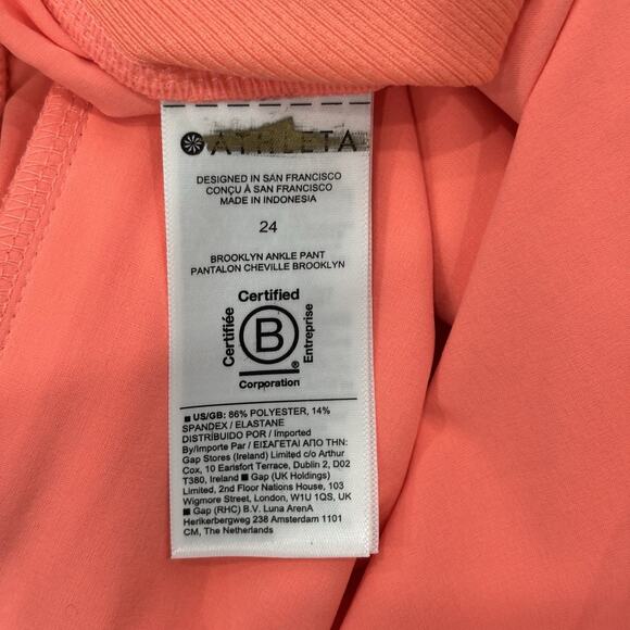 NWOT Athleta Plus Size 24 Brooklyn Ankle Pant Orange - Golf Travel Resort UPF50+ - Picture 4 of 5